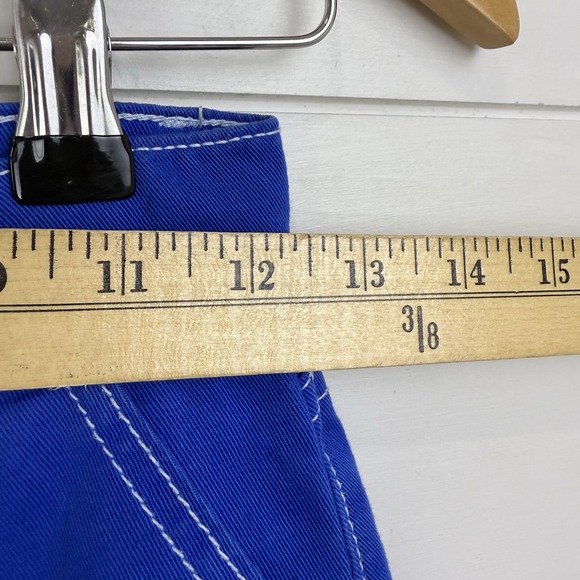 REVICE DENIM AVIATOR CARGO PANTS ELECTRIC BLUE WIDE LEG WOMEN 24 - Picture 11 of 16